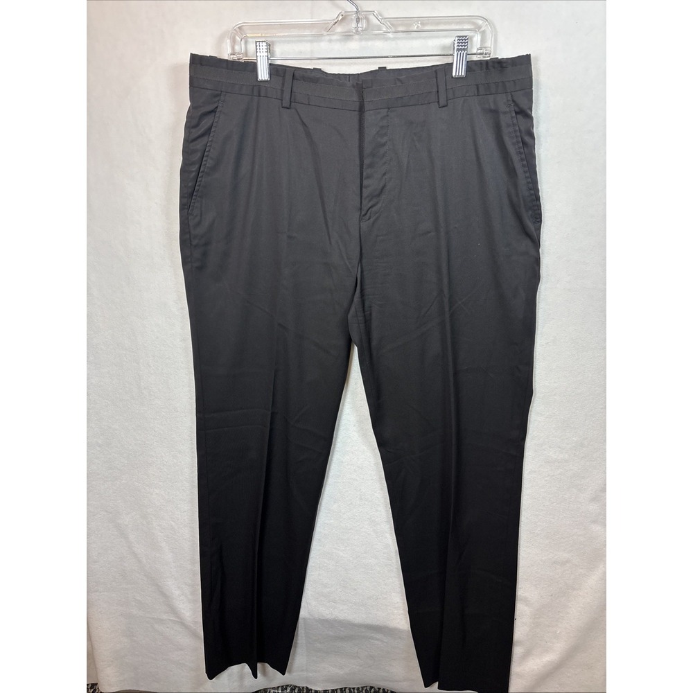 Theory Men's Black Flat Front Dress Pants Tailored Fit Size 36x32